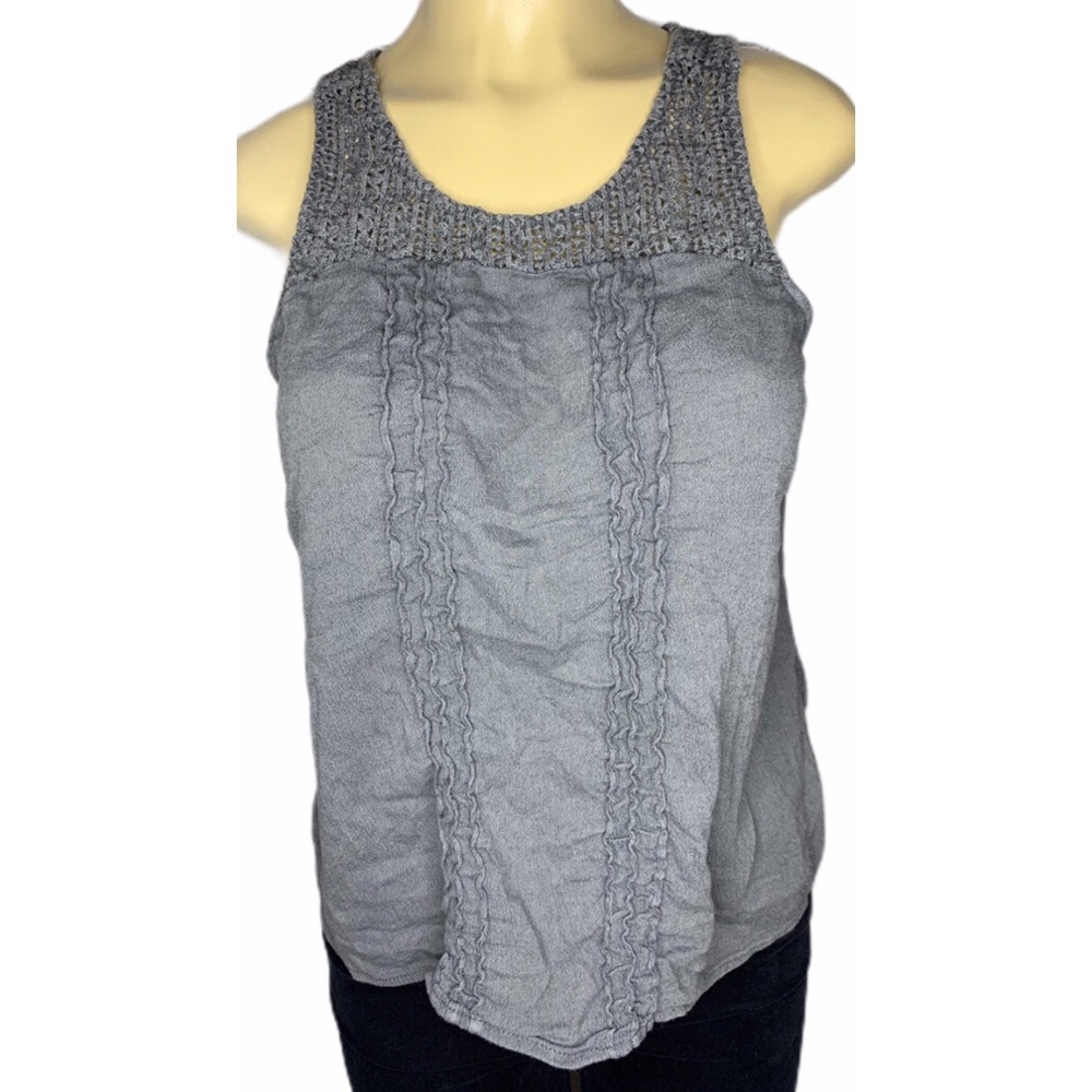 Wild Pearl Nordstrom Gray Crochet Blouse Tank Top